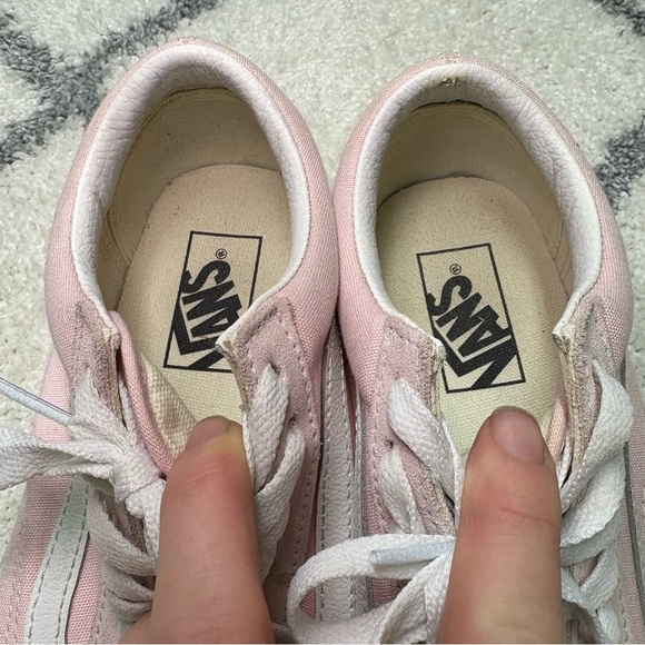 Vans Old Skool Shoes Pink Suede Classic Low Top Sneakers Blushing White - Picture 8 of 12